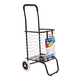 Mua Xe đi chợ có giỏ Flana khung sàn thép - Hàng nhập khẩu - 2 màu lựa chọn Màu trắng  màu đen