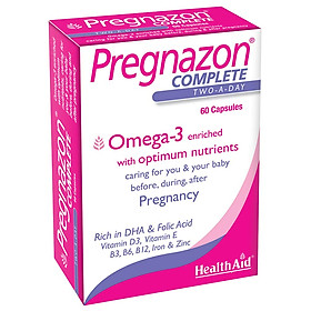 Hình ảnh Thực phẩm bảo vệ sức khỏe đến từ Anh Quốc - Viên cung cấp vitamin, khoáng chất cần thiết cho mẹ và thai nhi, đảm bảo thai kỳ khỏe mạnh, giảm nguy cơ gây dị tật bẩm sinh ở thai nhi HEALTH AID PREGNAZON COMPLETE (Hộp 60 viên)