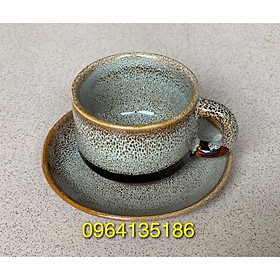 Mua Set cốc đĩa cà phê nóng men hoả biến gốm sứ Bát Tràng