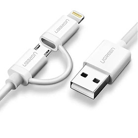 UGREEN 1M USB ra Micro USB + Mini USB Data cable cáp US178-20876 - Hàng Chính Hãng