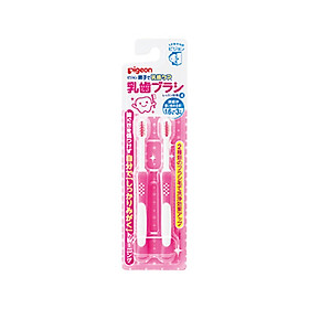 2pcs Pigeon baby teeth brush lesson step 4 (for 16 Month and Up) Pink Japan