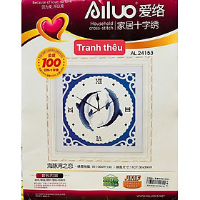 Mua Tranh thêu chữ thập Đồng hồ cá heo AL24153  kích thước 30 x 30 cm