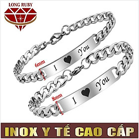 LẮC CẶP Ý NGHĨA | LẮC TAY CẶP INOX Chữ I LOVE YOU