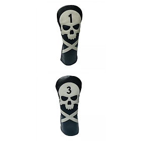 2pcs Waterproof Skull Golf Head Cover Club Headcover Case Guard Accessories