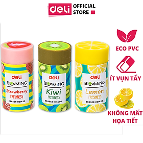 Tẩy 2B Deli, 40×22×12Mm, Kiwi, Dâu, Chanh - 3 Chiếc - EH01400-3C