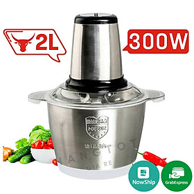 Máy Xay Thịt Cối Inox 4 Lưỡi Đa Năng Công suất 300w Lưỡi Dao Ké, Xay Tỏi Ớt