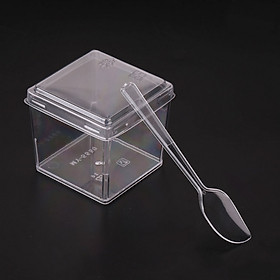 Bộ Hộp Muổng Bánh Trong Suốt