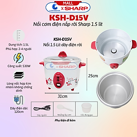 Mua Nồi Cơm Điện Nắp Rời Sharp KSH-D15V (1.5L) - Màu Ngẫu Nhiên - Hàng chính hãng