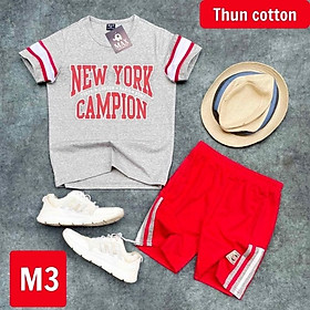 Bộ đồ bé trai size đại cồ từ 41-56kg - Quần áo trẻ em chất thun cotton thấm hút mồ hôi - M3 xám - 18:45-48kg