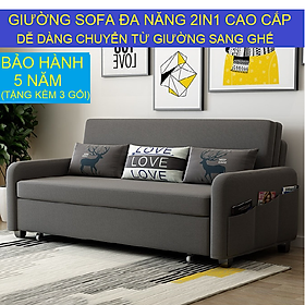 Mua Sofa giường thông minh gấp gọn đa năng ghế sofa giường 2in1 khung thép sơn tĩnh điện có ngăn chứa đồ kích thước 1m6x1m9 &1m9*1m9