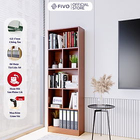 Mua Kệ Sách Gỗ 5 Tầng Màu Nâu FB73 FIVO Gỗ Chống Ẩm Cao Cấp Dày Dặn  Tấm Lưng Chắc Chắn  Để Được Sách Vở Tài Liệu Kích Thước Lớn