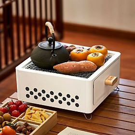 Mua Lò nướng than trắng sữa hoa cao cấp Suncojia chất liệu thép chịu nhiệt tốt không gỉ  an toàn