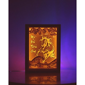 Đèn tranh 3D Kirugami - MÃ ĐÁO THÀNH CÔNG - Tác phẩm Mã đáo phi nước đại từ nghệ thuật cắt giấy Nhật Bản