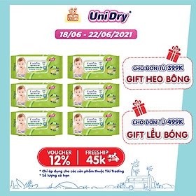 Combo 6 Khăn Ướt Unifresh Aloevera 80M (80 Miếng)