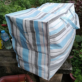 Túi bạt dứa kẻ 60x30x50 cm đựng quần áo, chăn màn - dày, dai, bền, size nhỡ 15kg