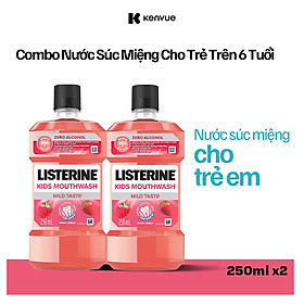 Bộ 2 Nước Súc Miệng Listerine Kids Mouthwash with berry shield Dành Riêng Cho Trẻ Trên 6 Tuổi 250ml/chai