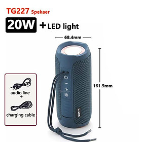 40W công suất cao TG322 LED Caixa de som bluetooth loa cột di động không thấm nước cho loa máy tính Subwofer Music Center: 20W Blue