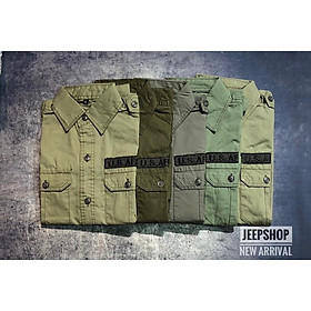 Áo sơ mi dài tay US.Army_kaki_túi hộp - xanh lợt, xanh lợt