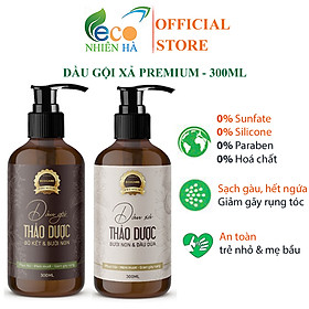 Dầu gội thảo dược dầu xả tóc ECOCARE  300ml PREMIUM kích thích mọc tóc, giảm gàu ngứa gãy rụng