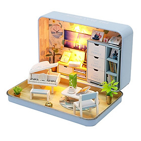 Summer Theater Dollhouse Miniature DIY Kit Wooden Toy Doll House w/LED Light