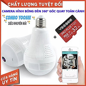 Mua Camera YOOSEE WIFI Tích Hợp Bóng Đèn Led Sáng Quan Sát Toàn Cảnh 360° Không Có Góc Khuất Kèm Thẻ Nhớ 64GB CHÍNH HÃNG