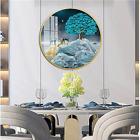 Mua Tranh Treo Tường 3D - Tranh Tròn Tráng Gương Đôi Hươu Vàng Nghệ Thuật 13