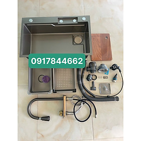 Mua Chậu rửa bát 1 hố đại kèm vòi rửa đa năng 6 in1 hàng chuẩn inox 304 có nút xả xiphong