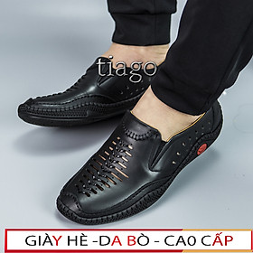 Giày mọi nam da bò thoáng khí cao cấp đế cao su khâu siêu bền [p06]