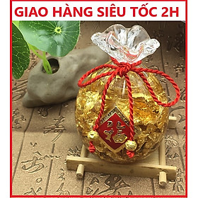 Túi Vàng Pha Lê Phong Thủy Đá Thạch Anh Tự Nhiên