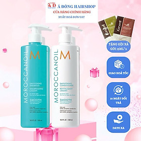 Bộ dầu gội xả suôn mượt Moroccanoil Smooth chuyên tóc thẳng 500ML + Gội xả gói Karseell 15ml