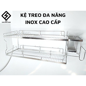 Kệ treo đa năng INOX cao cấp, đủ loại kích thước (28x69, 28x79, 28x89, 28x 99) cm, nội thất gia dụng phòng bếp tiện lợi, kệ treo 5 trong 1, kệ treo INOX đựng chén đĩa, thớt, đũa, muỗng, dao.