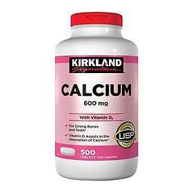 Thực phẩm chức năng Viên uống bổ sung Canxi 600mg và Vitamin D3 cho xương và răng - Kirkland Calcium 600mg With Vitamin D3 (500 Viên)