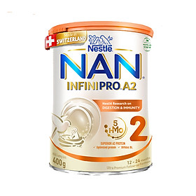 Sữa bột NAN INFINIPRO A2 Thụy Sĩ 2 400g, công thức đầu tiên kết hợp đạm A2 và 5HMO