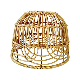 Rattan Lamp Shade Rattan Chandelier Lampshade Wicker Pendant Light Cover for Cafe