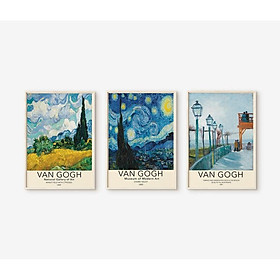 Mua Bộ 3 tranh treo tường Van gogh  tranh canvas treo tường có đinh tặng kèm