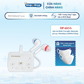 Máy trợ thính 2 tai nghe, bluetooth, pin sạc, Mimitakara (JAPAN) DP-6K5A (Trắng) 