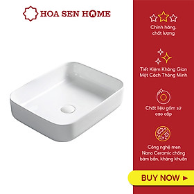 Mua Lavabo đặt bàn TUSLO L005 chất liệu gốm sứ tráng men  lớp phủ Ceramic công nghệ men Nano kháng khuẩn - Hoa Sen Home - Hàng chính hãng