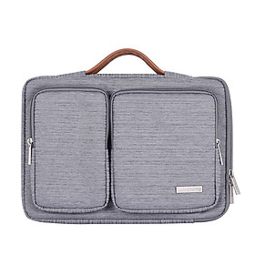 Túi chống sốcCặp đựng Laptop, Macbook 13 inch vải Canvas cao cấp chống thấm nước phong cách lịch lãm, thời trang,  nhỏ gọn và tiện dụng - Ghi xám