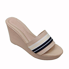 Dép Nữ Quai Ngang Đế Xuồng HÀ NAM Da Bò Thật Cao Cấp 9cm DNU2162