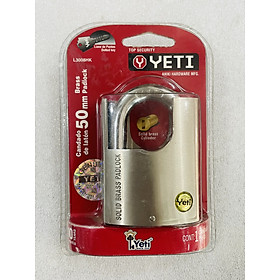 Mua Khóa móc Yeti 6F c/c - 3008 HK chìa kiểu nhật (màu trắng mờ logo vàng đen) vĩ đỏ