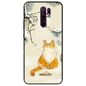 Ốp lưng dành cho Xiaomi Redmi 9 mẫu Mèo Uống Trà