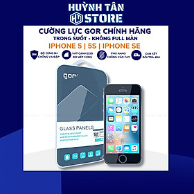 Kính cường lực ip 5 trong suốt không full màn hình Gor