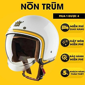 Nón bảo hiểm 3/4 ROYAL M139 có kính âm V10 TRẮNG