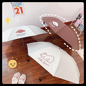 Mua Ô che nắng mưa hoạt hình Hàn Quốc nữ cute gấp gọn di chuyển tiện lợi chống tia uv tốt giá rẻ