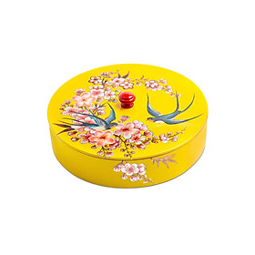Mua KHAY - HỘP ĐỰNG BÁNH MỨT SƠN MÀI CAO CẤP Én Nền Vàng Cẩn Ốc MNV-QTHD03