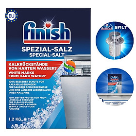 Muối rửa bát Finish Dishwasher Salt 1,2kg, làm mềm nước cứng, loại vỏ cặn canxi, hàng chính hãng
