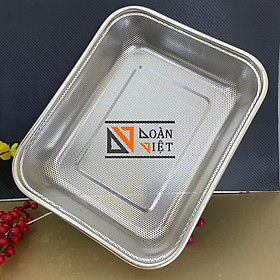 Mua RỔ INOX đựng RAU CỦ  TRÁI CÂY ..hình CHỮ NHẬT   Inox không rỉ  lưới khít   có viền chắc chắn. NHIỀU SIZE