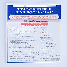 Tóm tắt kiến thức Hình học 10-11-12 (3 bản/ gói)