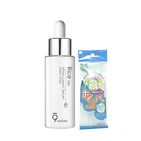 Serum Dưỡng Trắng Da Từ Gạo 9 Wishes Rice 72% White Lucent Serum 50ml + Tặng kèm 1 túi lưới rửa mặt tạo bọt