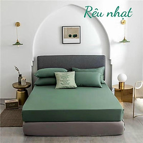 Bộ Ga Gối Cotton Lụa m6/m8/2m - Nhiều Mẫu Tiệm Nhà Mêu Set 3 Món Ga + 2 Vỏ Gối Cotton 60s Trơn Tối Giản Sang Trọng